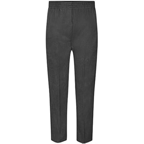 LSU Boys Elasticated School Trousers, Grey/Black Cover