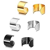 3 pares de pendientes de acero inoxidable para cartílago de hélix, para mujeres y hombres, no perforados, ajustables, durability