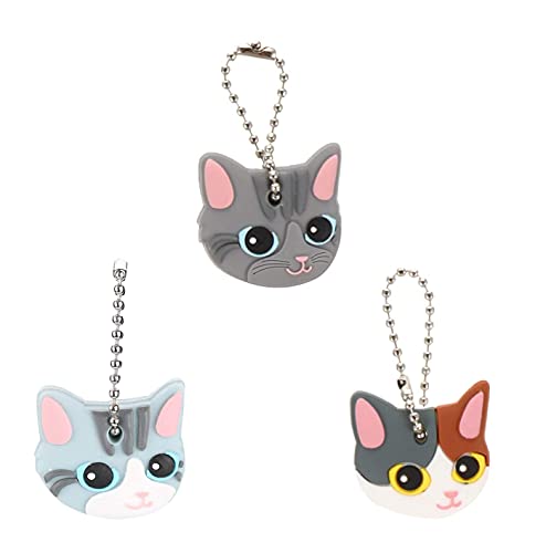 YANGWEN Cartoon Key Covers, 3 Style Cartoon Cute Animal Keychains Keychains Silicone Cap Keychains Keychains
