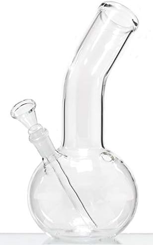 PLAIN MICRO BOUNCER GLASS BONG - H:23CM - Ø:40MM- SOCKET:14.5MM - LARGE WATER BOWL - ERGONOMIC (01194)