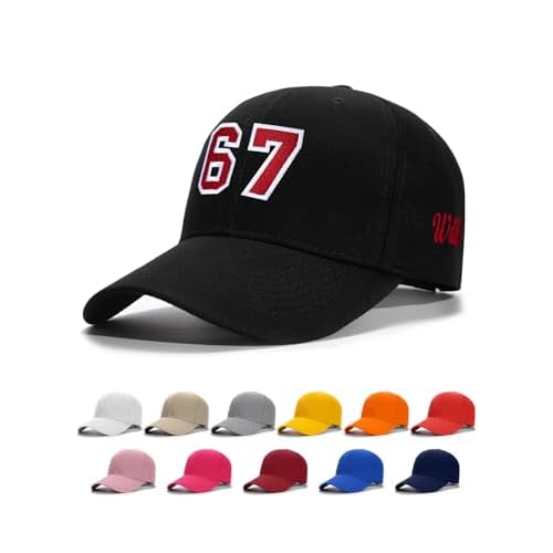 Custom4U Custom Embroidered Baseball Caps for Men Women Personalized Jersey Number Hat with Text Adjustable Dad Hat Gift S/L 01 Basic Two-tone
