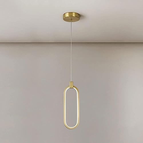Luminaire suspendu LED dimmable design nordique laiton pour plafond chambre