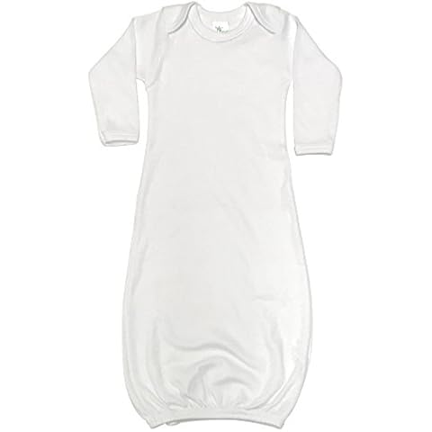 Laughing Giraffe Baby Infant Blank Long Sleeve Sleeper Gown (White, 0-3 Months) Cover