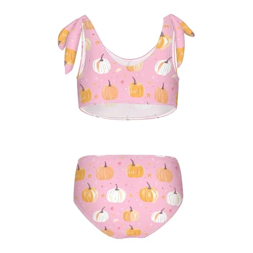 Toddler Girls Bikini Set Pumpkins Swimsuits Kid Bowknot Swimwear 2 Piece Bathing Suit 3-12T2