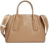 Tommy Hilfiger Damen Th Essential Satchel Aw0aw18532 Ranzen, Khaki (Safari Canvas)