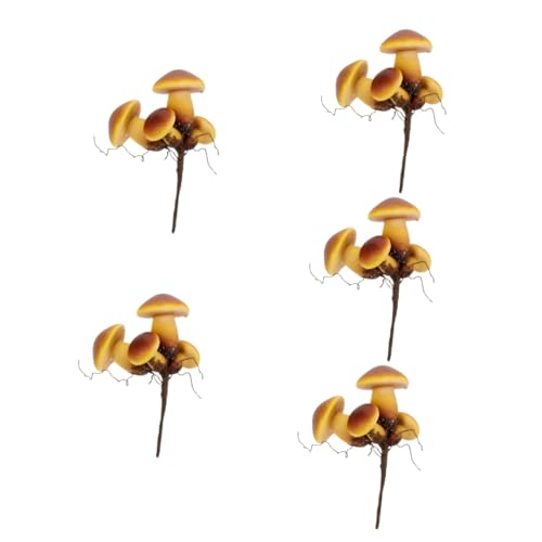 BESPORTBLE 5 Pièces Plugin Champignon Piquets De Jardin De Champignons Panneau De Pelouse Aux Champignons Pieu Aux Champignons Décor De Pelouse Piquet De Jardin Extérieur Plastique