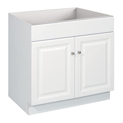 Design House Wyndham 30 Inch Bathroom Vanity, Ready to Assemble, Solid Wood, White, 597146