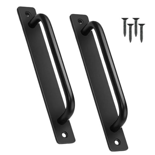 大人スタイルナビ ドアハンドル 148mm 引き戸 取っ手 戸棚 引き出し キャビネット 窓 網戸 キッチン 戸棚 収納 家具金具 ドアノブ 交換 扉開閉補助 軽量 DIY アルミニウム合金 金属製 簡単取り付け 黒 ブラック 2個セット ネジ付 (ブラッ