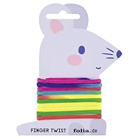 folia 33177 - Finger Twist Fadenspiel, in trendiger Regenbogen Optik, ca. 160 cm lang, Fingerspiel für Jungen und Mädchen ab 5 Jahre, ideal als kleines Geschenk, Mitgebsel und für den Schulhof