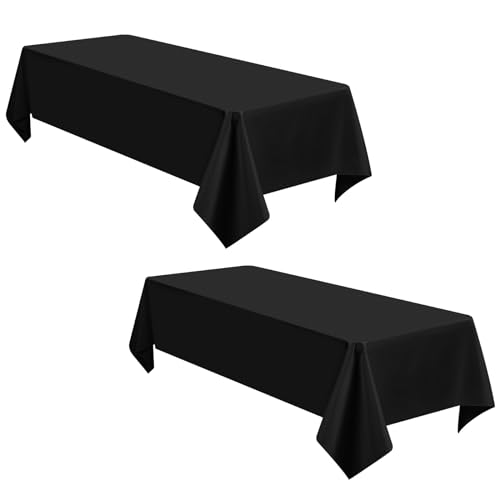 2 Packs Schwarze Rechteck Polyester Tischdecke 140x240 cm Polyester...