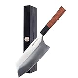 Cuisinart Japanese Knife, 7" Cleaver Chef's Knife in High-Carbon Japanese Stainless Steel, Rosewood Handle, Comes with a Gift Box (C77JS-7CKC)