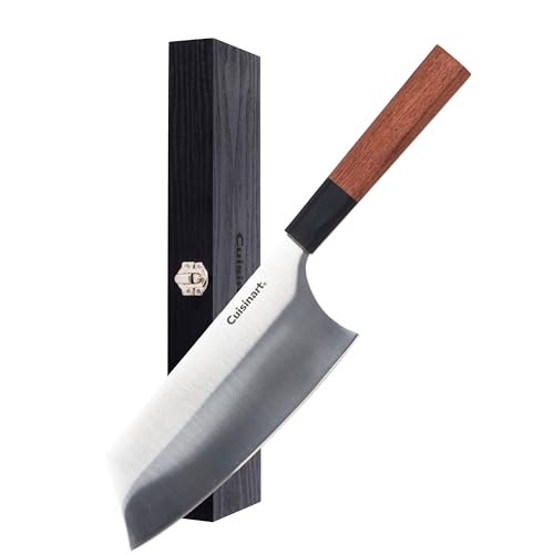Cuisinart Japanese Knife, 7" Cleaver Chef's Knife in High-Carbon Japanese Stainless Steel, Rosewood Handle, Comes with a Gift Box (C77JS-7CKC) by Cuisinart - Used condition - CA$34.46