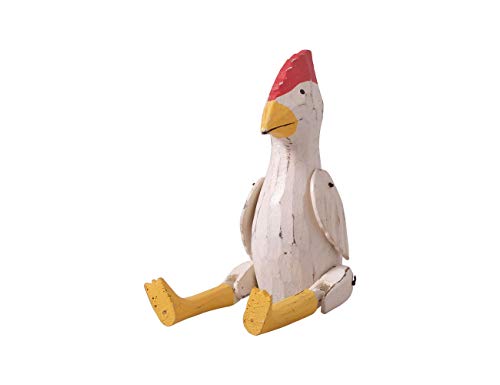kadoh Huhn Kantenhocker klein 16 cm Tierdeko Deko Figur Holz