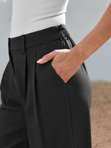 AUTOMET Women Wide Leg Dress Pants High Waisted Loose Fit Business Casual Work Trousers with Pockets 20254