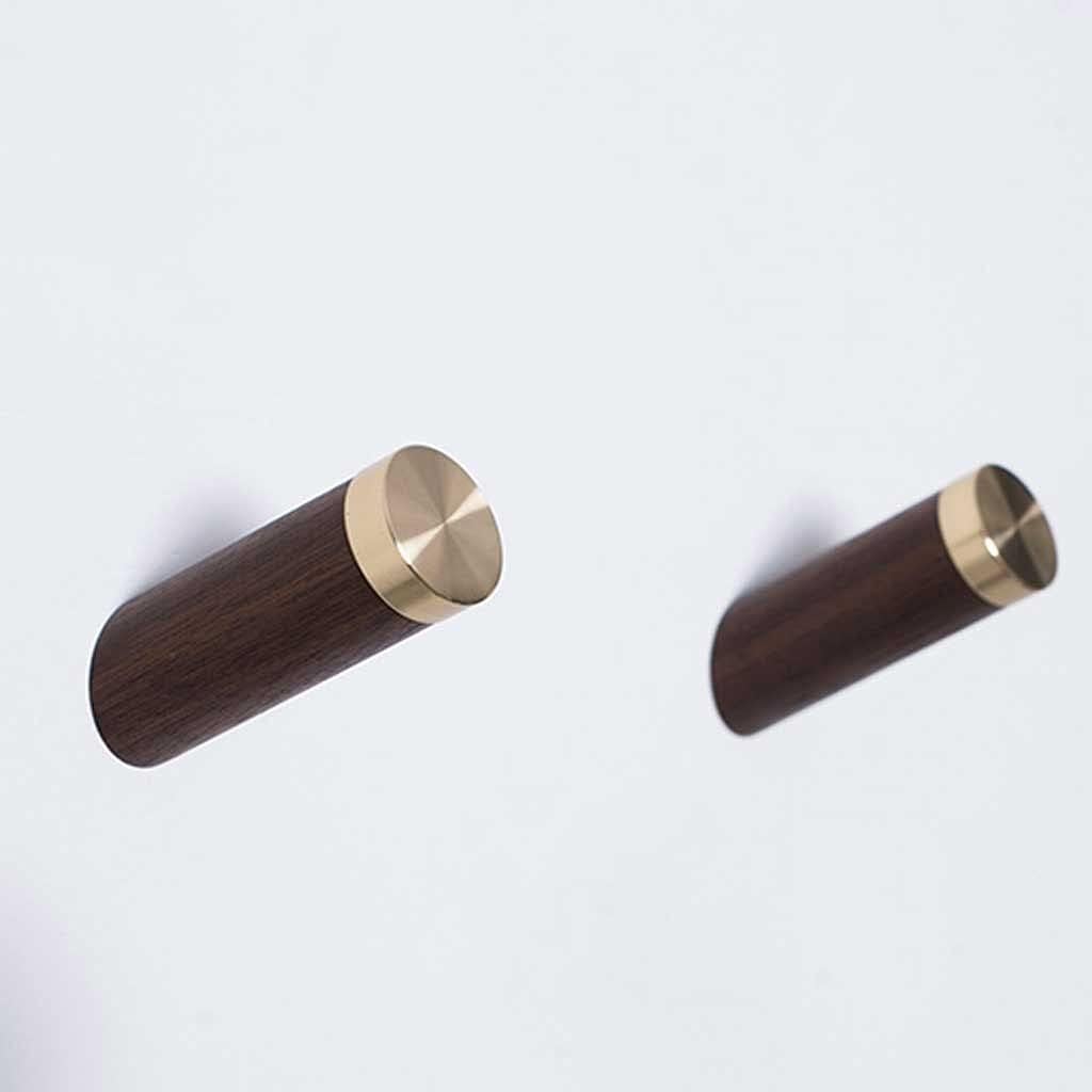 Simple Brass Beech Wood Hook Walnut Decorative Hook Porch Living Room Coat Hook Coat Hook(E)