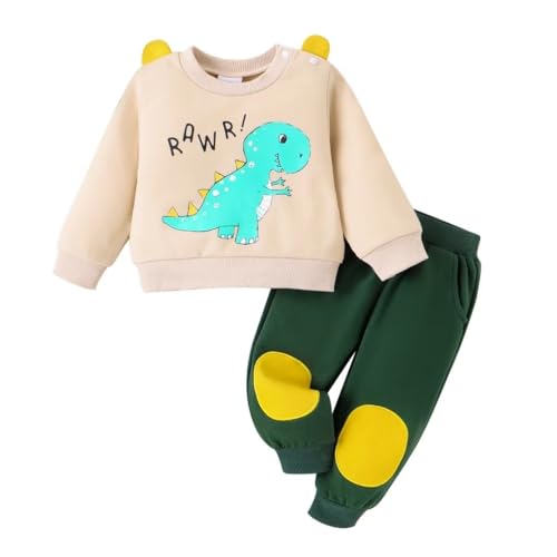 Image of Bekarsy Toddler Baby Boy Clothes Infant Fall Winter Outfits Long Sleeve Bear Sweatshirts Tops Pants Set 6 Months-2T