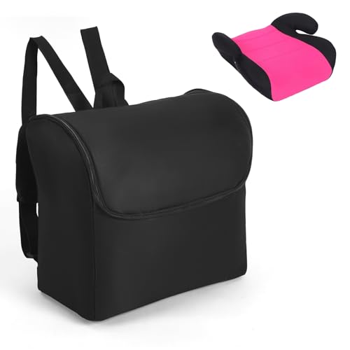 Image of Dansydaisy Padded Backless Booster Car Seat Travel Bag for Airplane Durable Car Seat Bag Cover for Waterproof Foldable Stroller Carrier Backpack with Padded Shoulder Straps