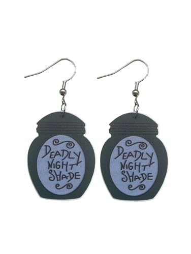 Cute Halloween Nightmare Urn Earrings for Women. Halloween Costume Deadly Nightshade Earrings for Women. Sally Style Costume Earrings Fan Designed Poison Bottle Earrings for Women. Fun Poison Themed Earrings for Women.