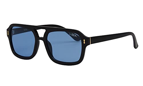 I-SEA Women's Royal Polarized Sunglasses - Retro Aviator Sunglasses for Women, Trendy Sunglasses with Scratch-Resistant Lenses & Polycarbonate Frame - Black Frame, Blue Polarized Lens2