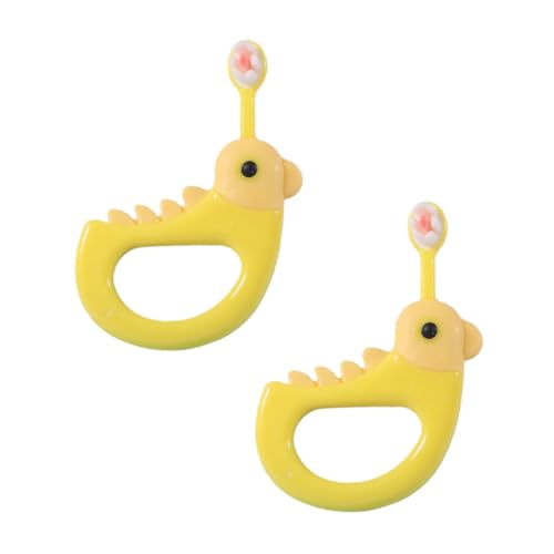 PACKOVE 1 Juego Cepillo De Dientes Para Pequeño Cepillo Dientes Cepillo De Dientes De Bebé Cepillos De Dientes Para Bebés Piel Suave Amarillo 2 Piezas