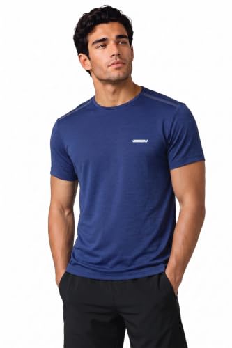 Image of Van Heusen Men's Running T-Shirt | Regular Fit | Crew Neck | Soft Breathable Mircofiber | Casual Wear | Summer Favorite | Shoulder Bonding |Sports T-Shirt | Style 61005