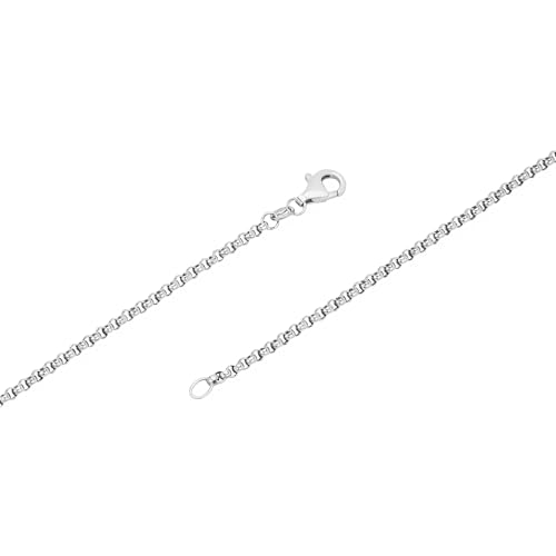 Chaîne à maillons ronds argent 925 anti-noircissement solide de 2,1 mm - 2
