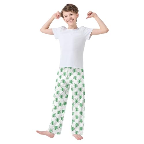 Pajama Pants Green Spiders PJ Bottoms Sleepwear Lounge Sleep Pant with Pockets2