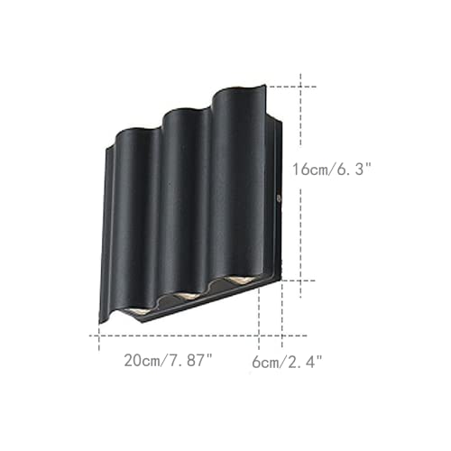 Image of Unique Arc Design LED Sconce Up and Down Lights Wall Sconces Waterproof Outdoor Wall Lights,Suitable for Gardens-2pack (3000K, 6LED)
