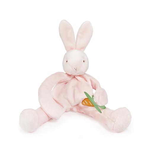 Image of Bunnies By The Bay inchBlossom inch Bunny Silly Buddy - Animal Pacifier Holder Plush Toy with Velcro Loop Attachment - 10 inch (25cm) Size