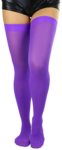 Image of ToBeInStyle Women's Nylon Thigh High Schoolgirl Opaque Stockings