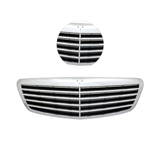 Image of Front Grille Chrome Shell Assembly Compatible with 2007 2008 2009 Mercedes S63 S65 S450 S500 S550 S600 Replaces MB1200136