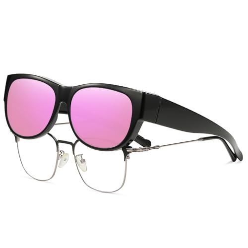 Image of HAOLOTA Sunglasses that Fit-Over Glasses Women Polarized, Trendy Cat Eye Sunglasses Wear Over Glasses, UV Protection
