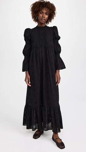 English Factory Women's Embroidered Swiss Dot Maxi Dress2