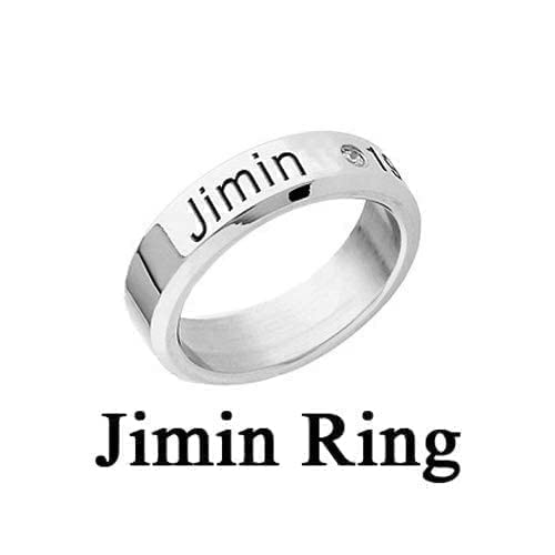 Image of Yellow Chimes Rings for Men Silver Ring Kpop BTS Bangtan Boys Jimin Members Name and Date of Birth Mentioned Ring for Men and Boys.