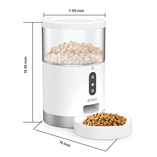 Living Enrichment Automatic Cat Feeder, Wifi Smart Pet Feeder 4L, Auto Dog Food Dispenser With Portion Control, Distribution Alarms And Voice Recorder, App Control, For Cats, Dogs & Small Pets #TOP2