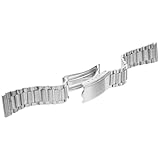 SUPVOX Correa de Reloj de Acero Inoxidable Plateada 18mm Cierre Plegable para Hombre y Mujer, Reemplazo de Correa de Reloj Metálica Clásica, Accesorio para Uso Diario y Negocio