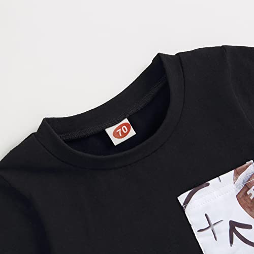 Rtnnsbbfcm Newborn Baby Boy Summer Clothes Short Sleeve Front Pocket T-shirt Top Football Print Shorts 2Pcs Casual Outfit4