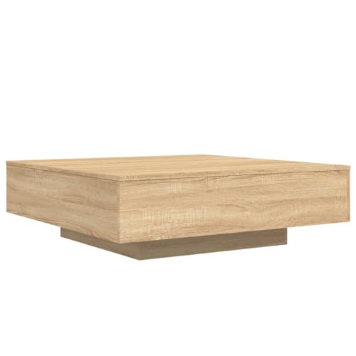 vidaXL Table Basse avec Lumières LED, Table d'Appoint, Bout de Canapé, Meuble de Salon Salle de Séjour, Moderne, Chêne Sonoma Bois d'Ingénierie