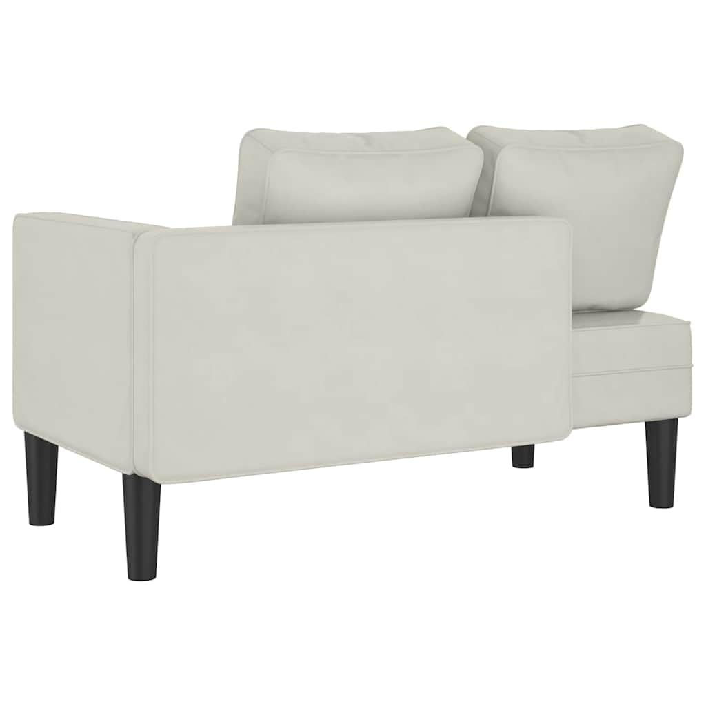 vidaXL Chaise Longue con Cuscini Crema in Velluto, divano letto, divano imbottito, seduta da soggiorno, dormeuse, seduta da salotto, divano 2 posti