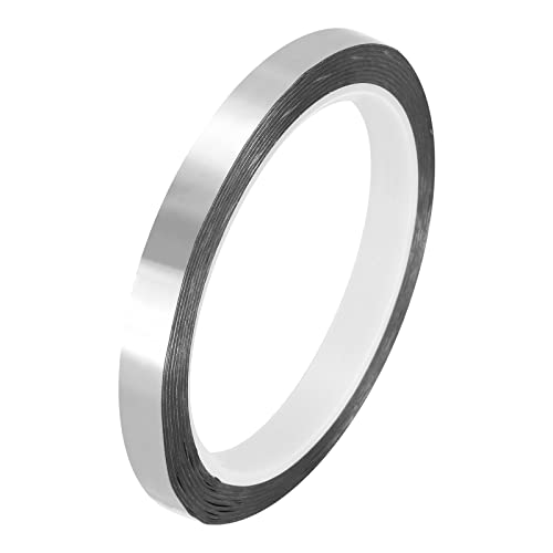 MECCANIXITY Silver Tone Metalized Tape 3/8 Inch x 55 Yards Decor Tape for Detailing Accent Wall, Graphic Arts