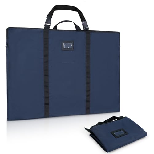 Portafolio artístico con hombro de nailon, 61 x 91 cm, peso ligero, soporte para tarjetas de almacenamiento con asa y cremallera para guardar carteles grandes, cartón, pintura y tablones de anuncios