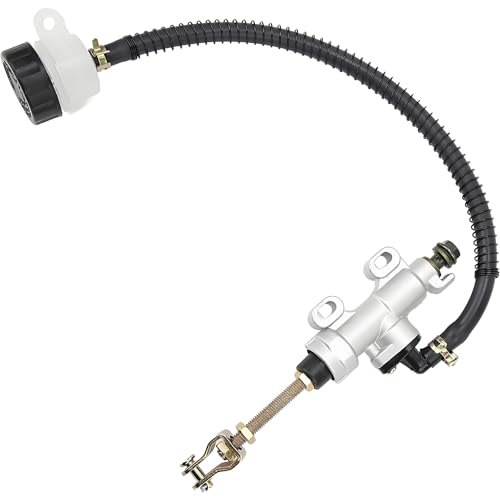 Motorcycle Rear Brake Master Cylinder Hydraulic Pump with Reservoir Aluminum Alloy Universal for 50cc-125cc Dirt Bike ATV