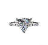 Vsoruln Fashion 925 Sterling Silver Shiny Full Diamond Ring Simple Triangle Zircon Women's Ring Cubic Zirconia Rings CZ Diamond Ring Eternity Engagement Wedding Band Ring for Women (10)