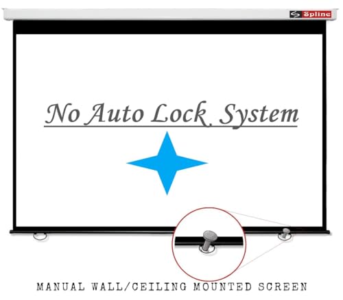 Image of Royality Industries Wall Type /Manual Pull Down Without Locking Projector Screen (10 FEET by 8 FEET = 150'') Full HD 4K, 3D 1080p