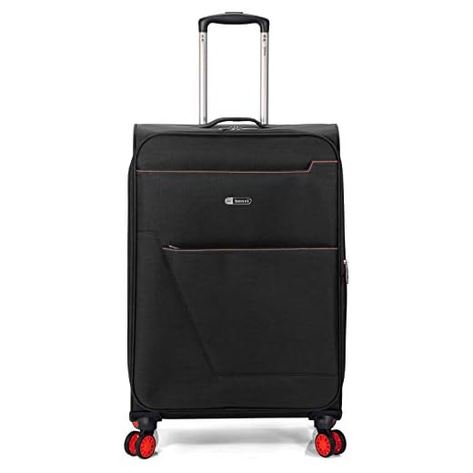 Benzi - Maleta Hecha en Poliester 4 Ruedas. Apta para Cabina (BZ5572 Negro)