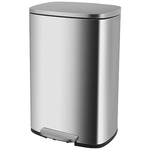 Caneca de basura de cocina alta 13 galones en acero inoxidable