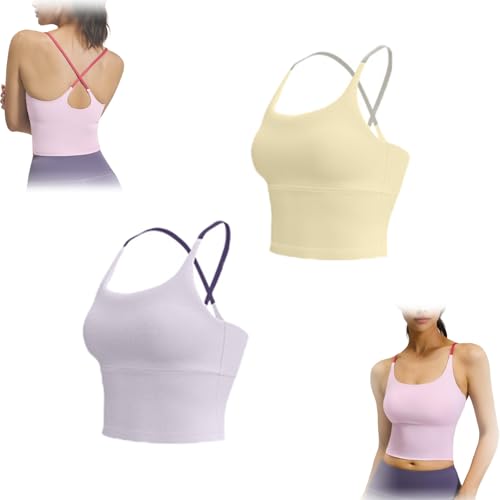 Top deportivo cruzado QHQQXN ropa de gimnasio mujer camiseta sin mangas deportiva lisa