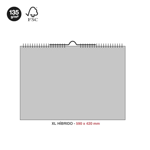 Planificateur 12 mois XL pour le bureau avec calendrier mural 2026 Miquelrius