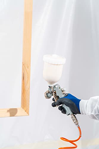 ABAC Lackierpistole G-540F, Druckluft Farbsprühgerät, Spritzpistole/Sprühpistole mit 600ml Fließbecher, Ø 1,5 mm Spritzdüse, Rund- oder Flachstrahl, max. Druck 4 Bar