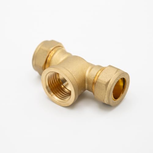 Plumb Bliss Brass Compression Tee 15mm x 15mm x 1/2" Centre